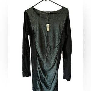 Brand New. Never Worn. Original Tags. Black and Gray Express Sweater Dress.